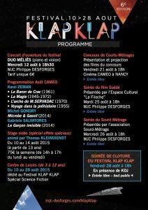 Programme de l'édition 2015 du festival Klap Klap