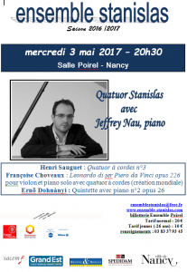 Quatuor Stanislas avec jeffrey NAU