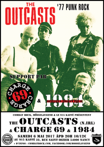 THE OUTCASTS + CHARGE 69 + 1984 le 6 Mai à Nancy