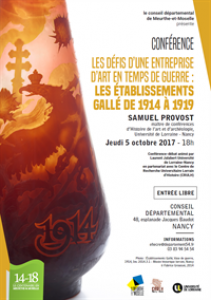 CONFERENCE LES ETABLISSEMENTS GALLE DE 1914 A 1919