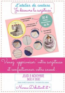Atelier couture je découvre la surjetteuse