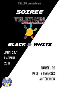 Soirée téléthon Black and White