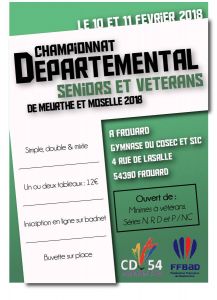Badminton Championnat 54 Séniors et Vétérans