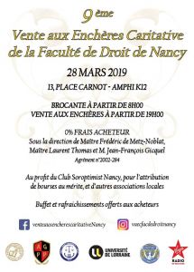 9ème Vente aux Enchères Caritative - Faculté de droit de Nancy