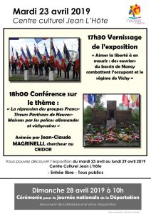 Affiche expo et conference sur la resistance Mr Magrinelli