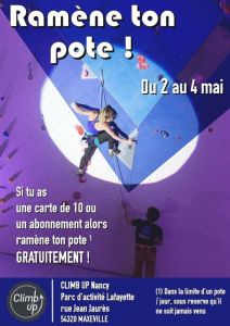 Découverte de l'escalade, du 2 au 4 mai chez Climb up