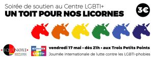 Soirée LGBTI de soutien : un toit pour nos licornes