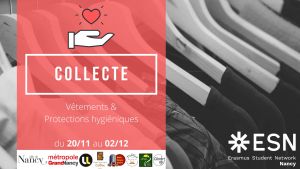 Collecte de vêtements et produits hygiéniques by ESN Nancy