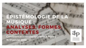 Colloque Épistémologie de la musique