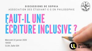 Discussion Sophia: Faut-il une écriture inclusive ?