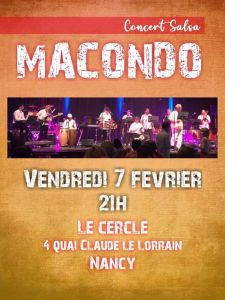 macondo - Soirée salsa au Cercle le 7 fevrier