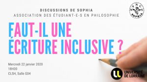 Discussion Sophia: Faut-il une écriture inclusive ?