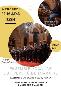 Concert de l’Ensemble vocal de l'Université de Lorraine à Nancy