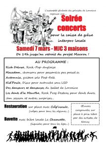 Concert de soutien aux grévistes
