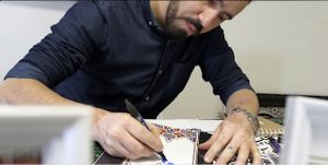 Atelier de calligraphie arabe, par Mohamed Kachmar