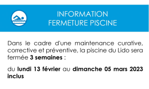 Fermeture temporaire de la piscine du Lido